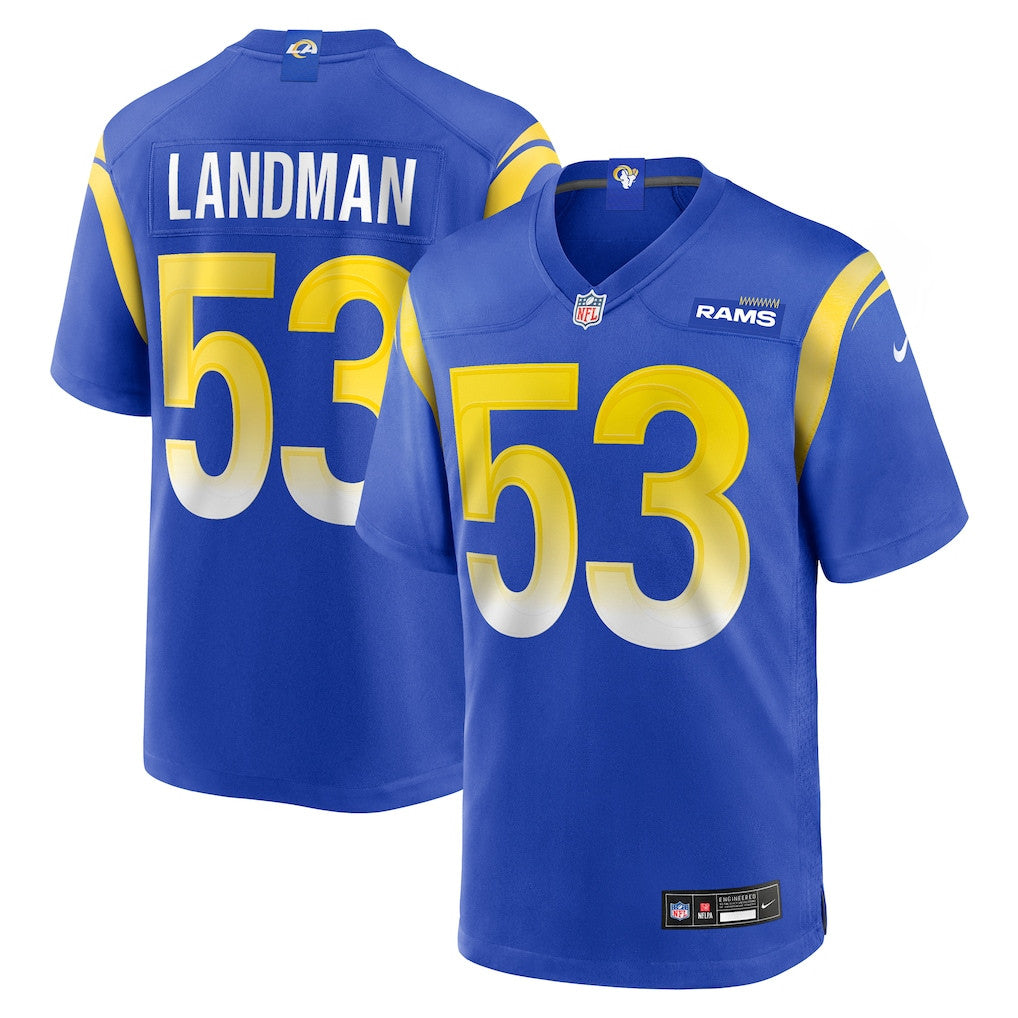 Nate Landman 53 Los Angeles Rams Team Game Men Jersey - Royal