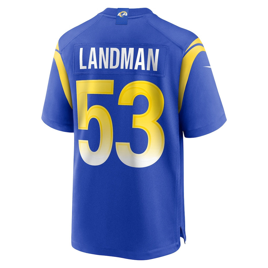 Nate Landman 53 Los Angeles Rams Team Game Men Jersey - Royal