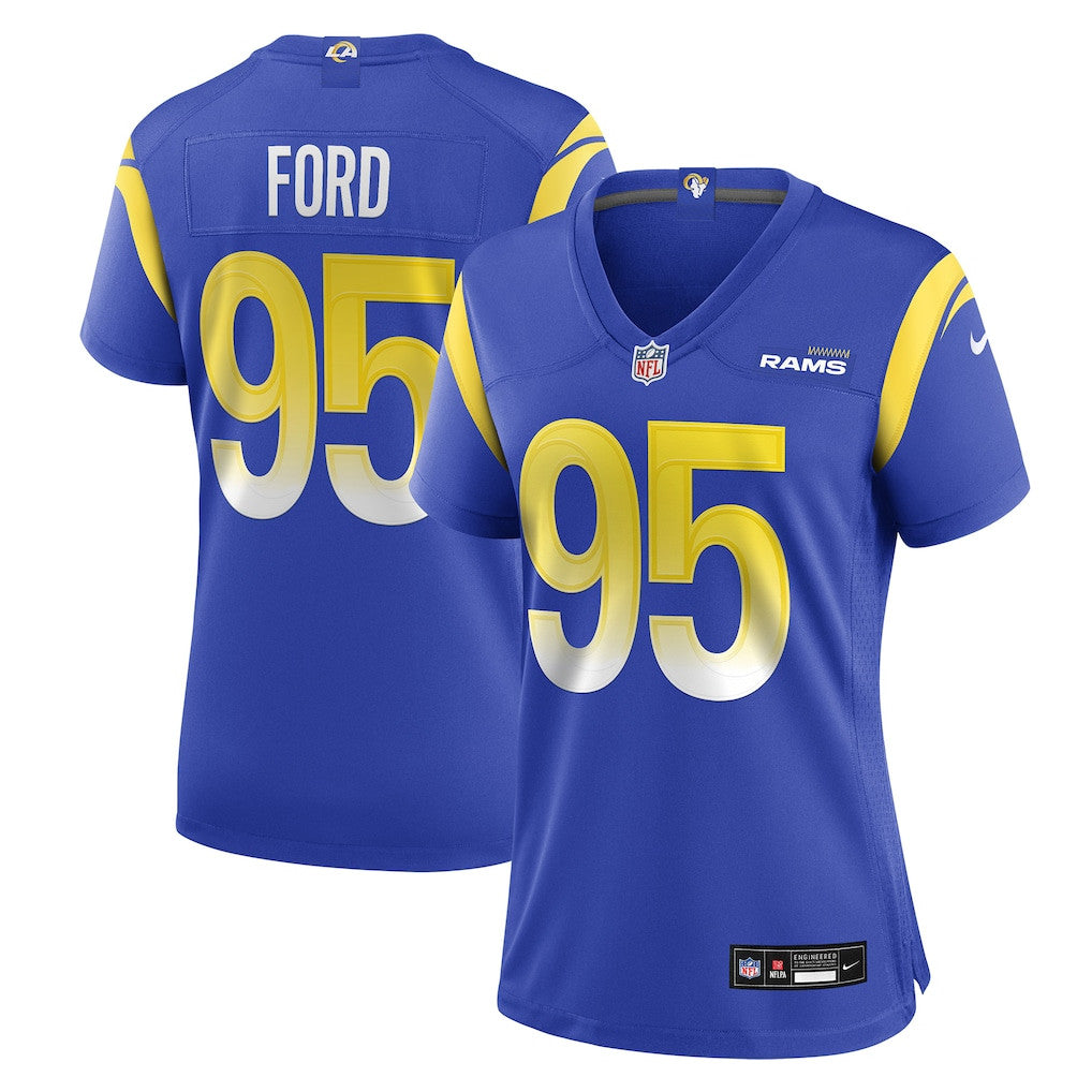 Poona Ford 95 Los Angeles Rams Women's Team Game Jersey - Royal