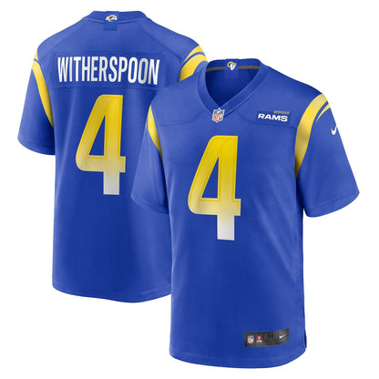 Ahkello Witherspoon 4 Los Angeles Rams Team Game Men Jersey - Royal
