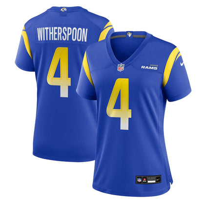 Ahkello Witherspoon 4 Los Angeles Rams Women's Team Game Jersey - Royal