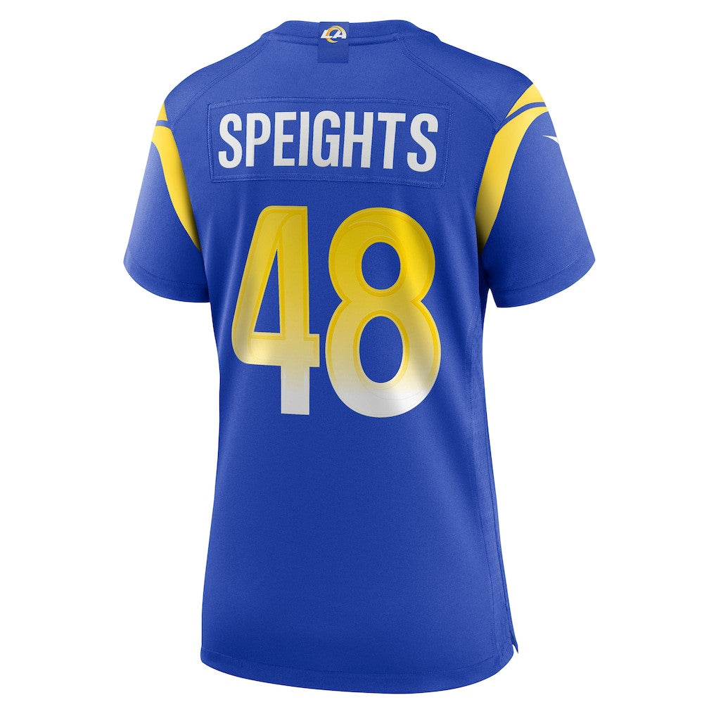 Omar Speights 48 Los Angeles Rams Women's Team Game Jersey - Royal
