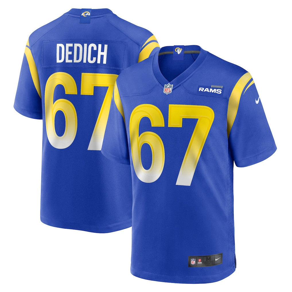 Justin Dedich 67 Los Angeles Rams Team Game Men Jersey - Royal