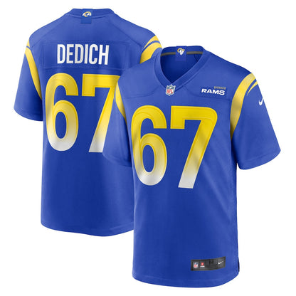 Justin Dedich 67 Los Angeles Rams Team Game Men Jersey - Royal