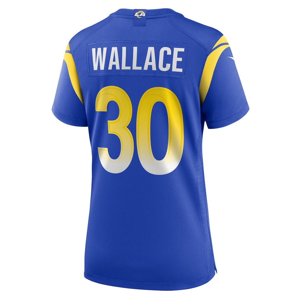 Josh Wallace 30 Los Angeles Rams Women's Team Game Jersey - Royal