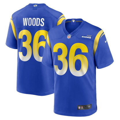 Charles Woods 36 Los Angeles Rams Team Game Men Jersey - Royal