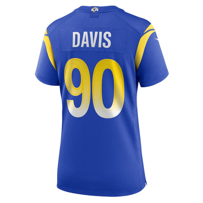 Tyler Davis 90 Los Angeles Rams Women's Team Game Jersey - Royal