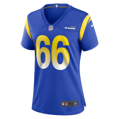 KT Leveston 66 Los Angeles Rams Women's Team Game Jersey - Royal