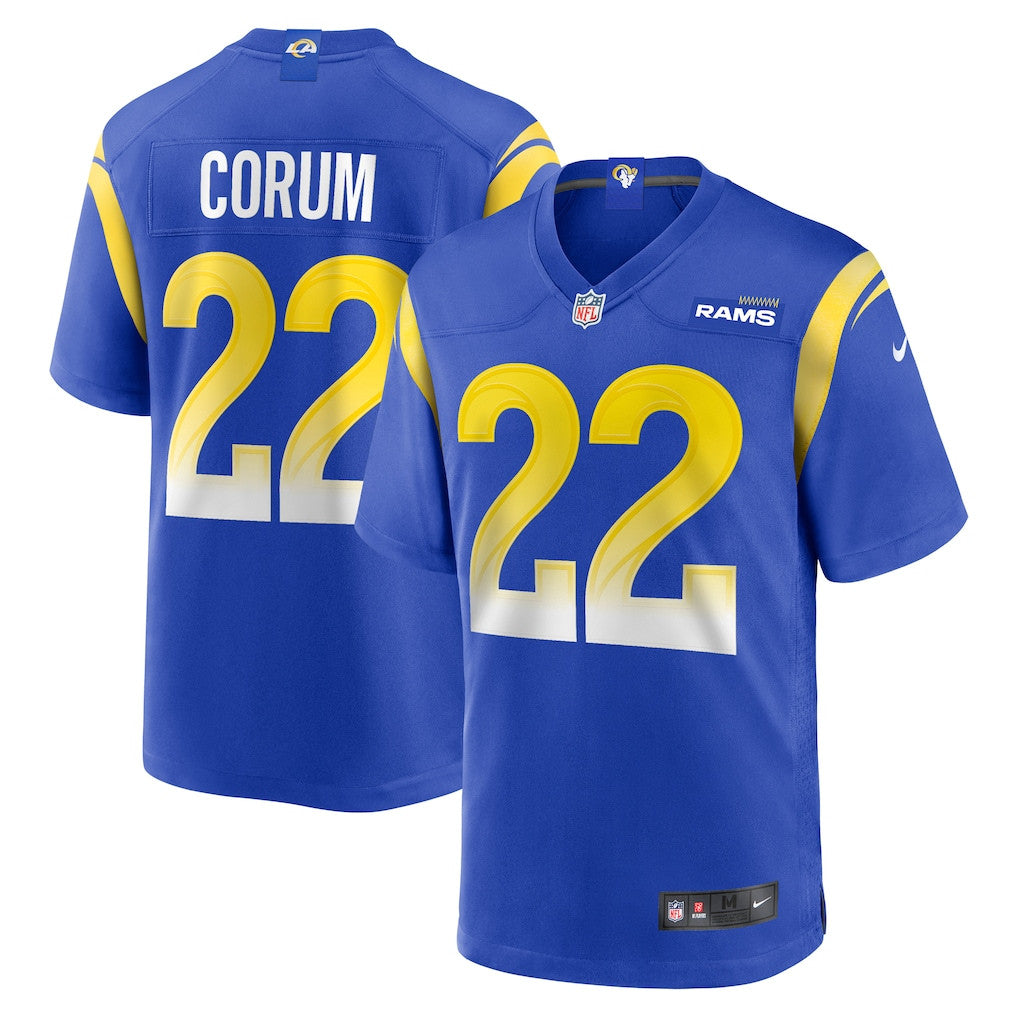 Blake Corum 22 Los Angeles Rams Team Game Men Jersey - Royal