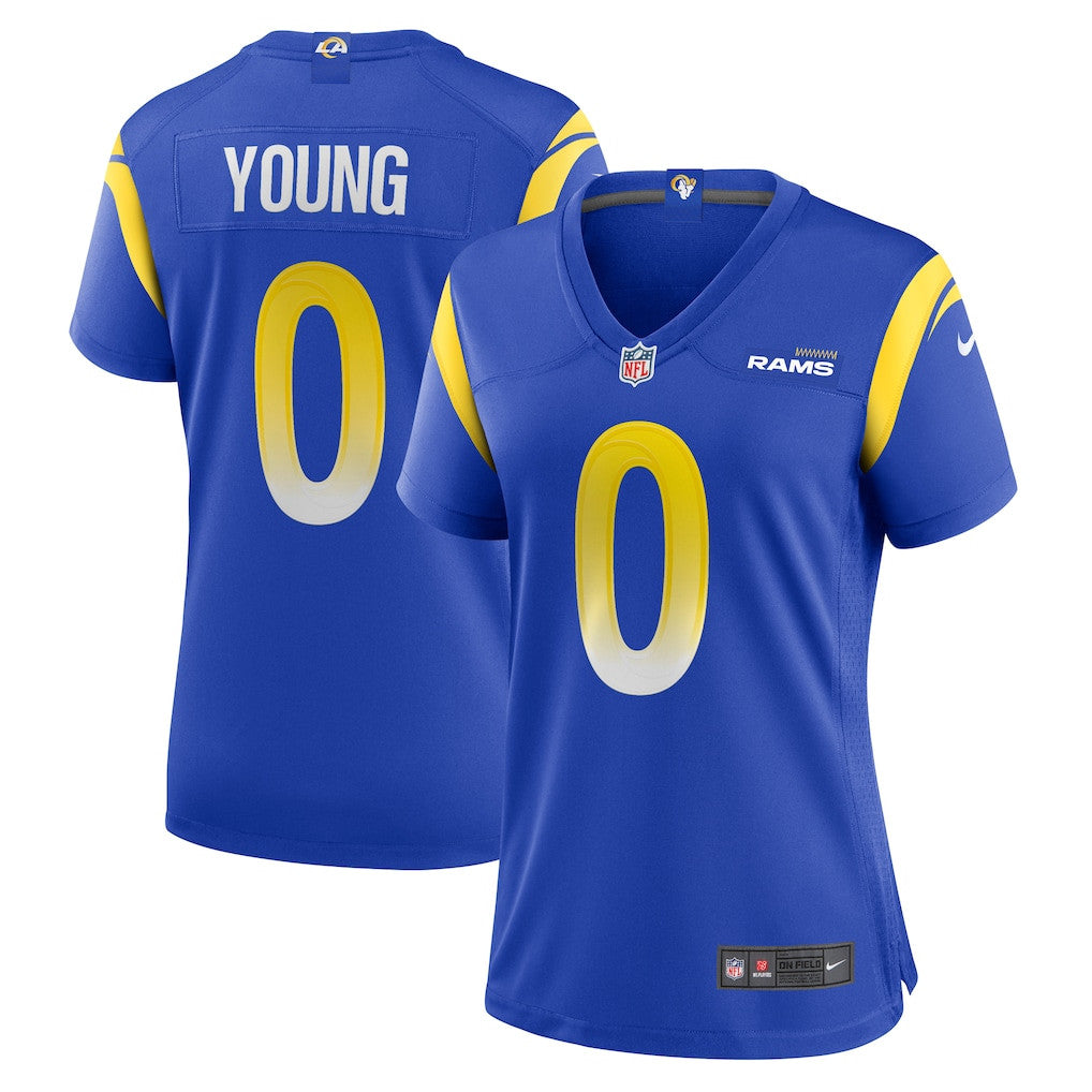 Byron Young 0 Los Angeles Rams Women's Team Game Jersey - Royal