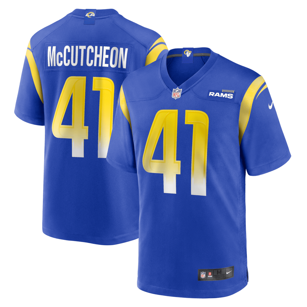 Cameron McCutcheon 41 Los Angeles Rams Game Men Jersey - Royal