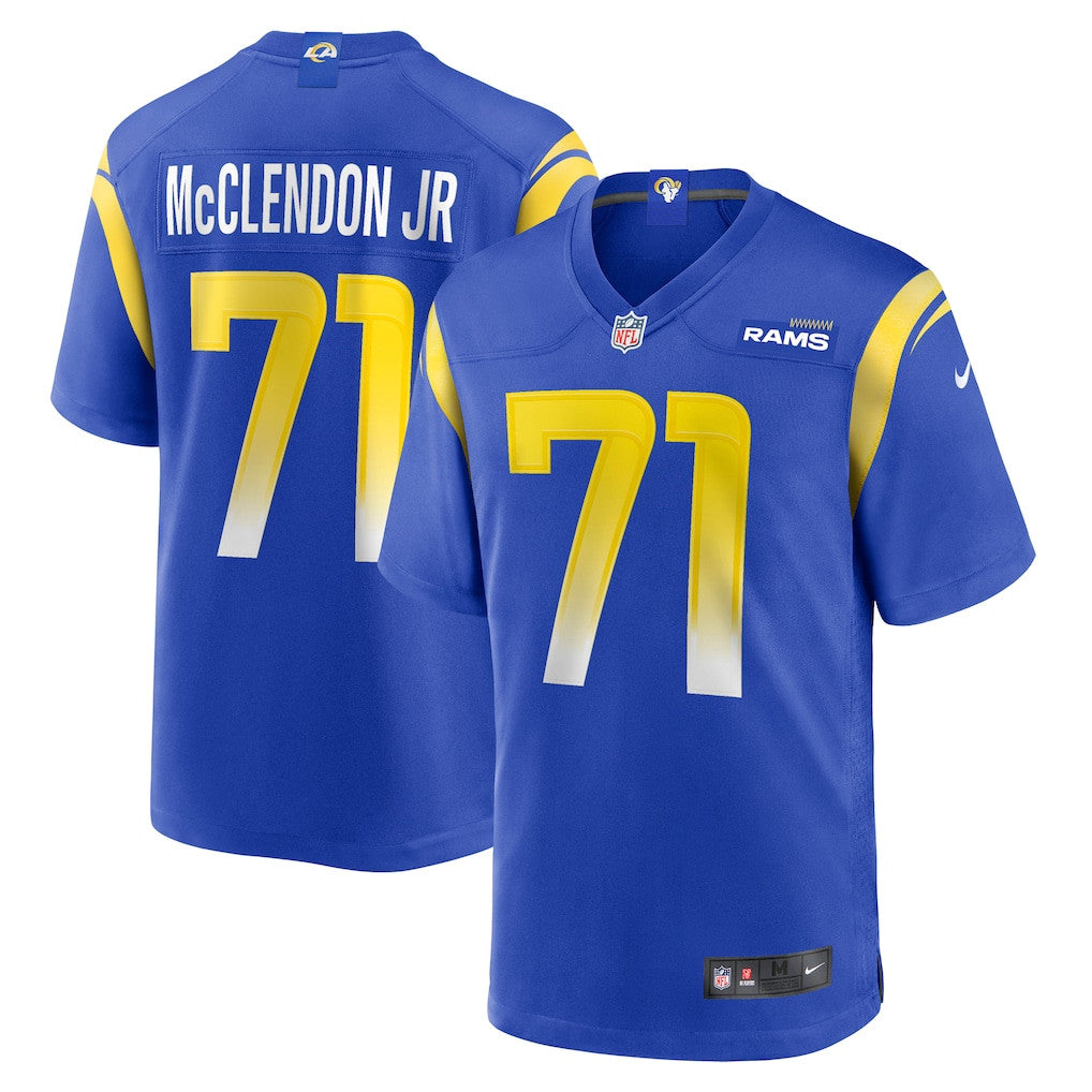 Warren McClendon Jr. 71 Los Angeles Rams Game Men Jersey - Royal