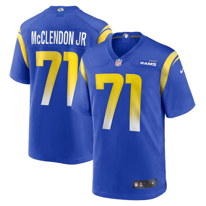 Warren McClendon Jr. 71 Los Angeles Rams Game Men Jersey - Royal