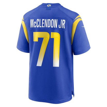 Warren McClendon Jr. 71 Los Angeles Rams Game Men Jersey - Royal
