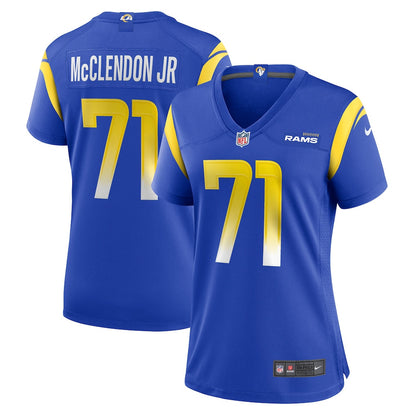 Warren McClendon Jr. 71 Los Angeles Rams Women's Team Game Jersey - Royal