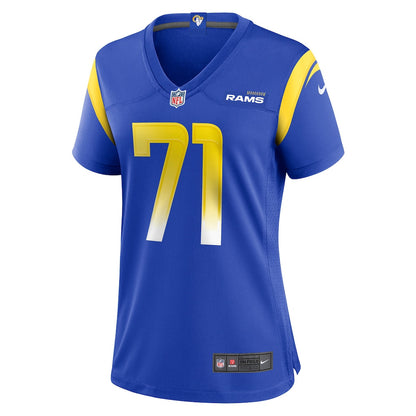 Warren McClendon Jr. 71 Los Angeles Rams Women's Team Game Jersey - Royal