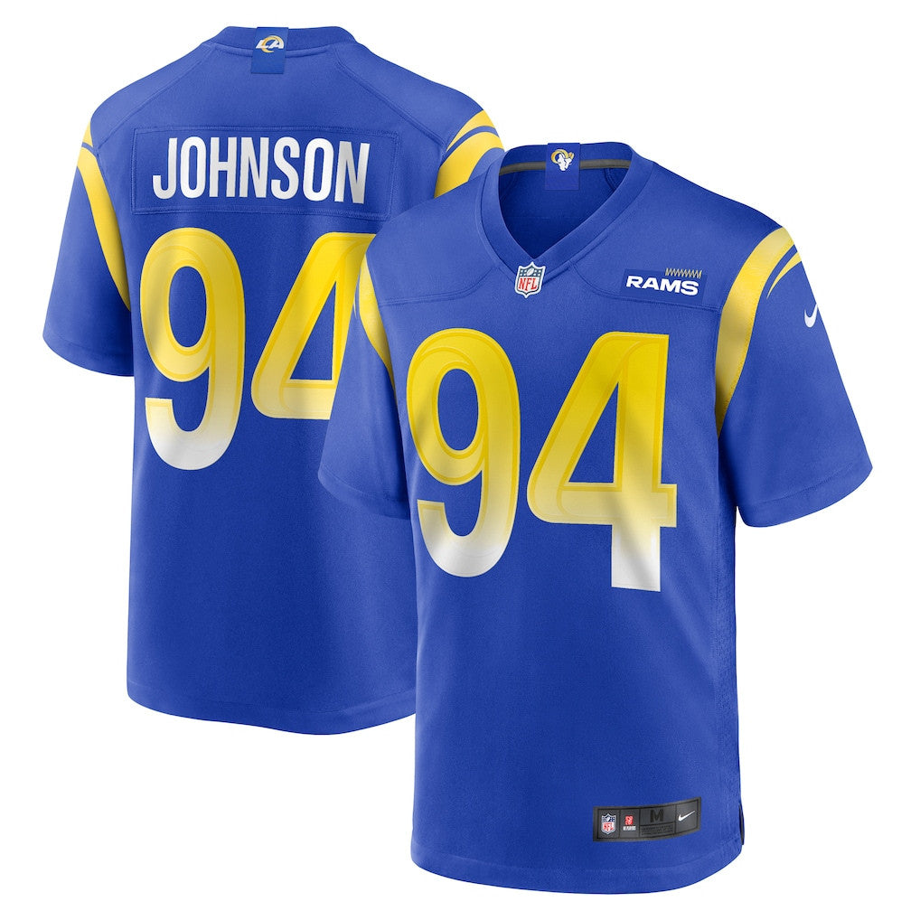 Desjuan Johnson 94 Los Angeles Rams Game Men Jersey - Royal