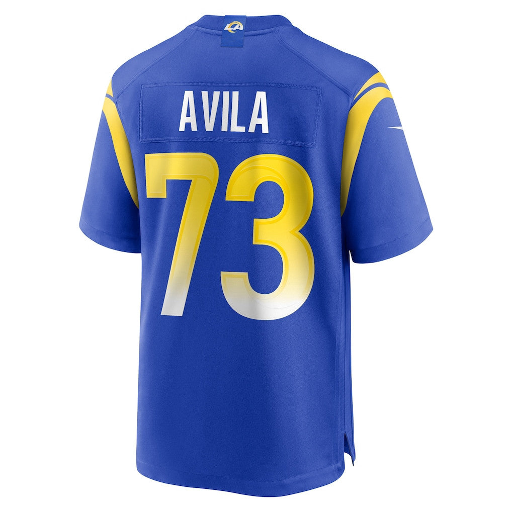 Steve Avila 73 Los Angeles Rams Game Men Jersey - Royal