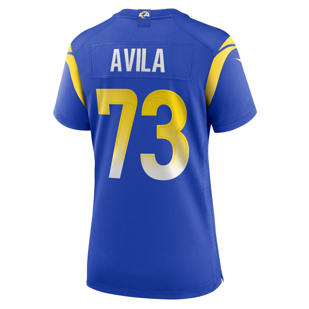 Steve Avila 73 Los Angeles Rams Women's Team Game Jersey - Royal
