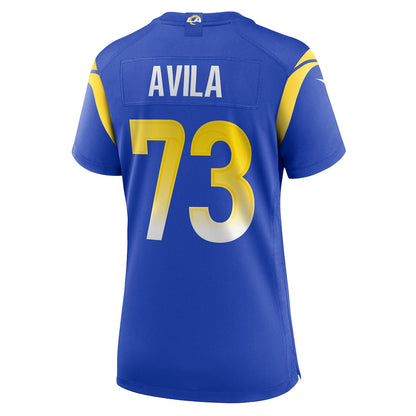 Steve Avila 73 Los Angeles Rams Women's Team Game Jersey - Royal