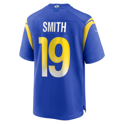 Xavier Smith 19 Los Angeles Rams Game Men Jersey - Royal