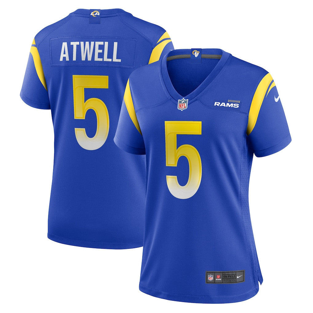 Tutu Atwell 5 Los Angeles Rams Women's Team Game Jersey - Royal