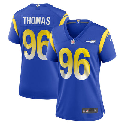 Keir Thomas 96 Los Angeles Rams Women's Team Game Jersey - Royal