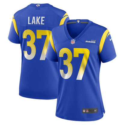 Quentin Lake 37 Los Angeles Rams Women's Team Game Jersey - Royal