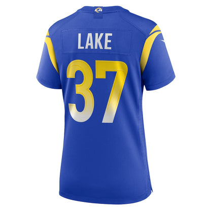 Quentin Lake 37 Los Angeles Rams Women's Team Game Jersey - Royal