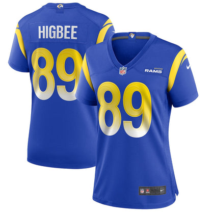 Tyler Higbee 89 Los Angeles Rams Women's Team Game Jersey - Royal