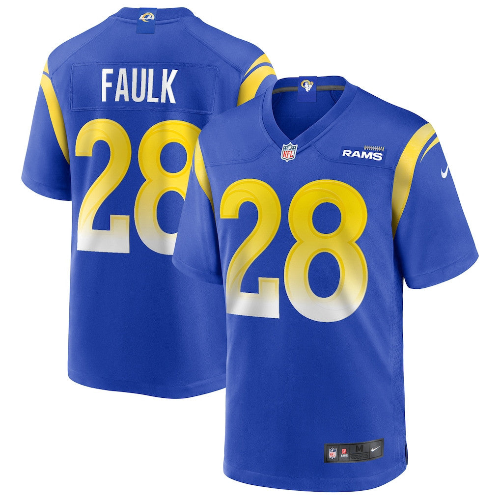 Marshall Faulk 28 Los Angeles Rams Game Men Jersey - Royal