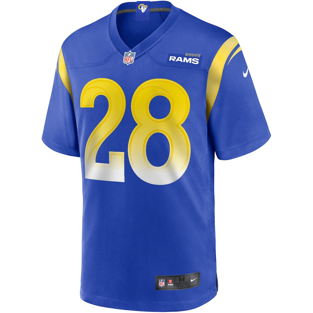 Marshall Faulk 28 Los Angeles Rams Game Men Jersey - Royal