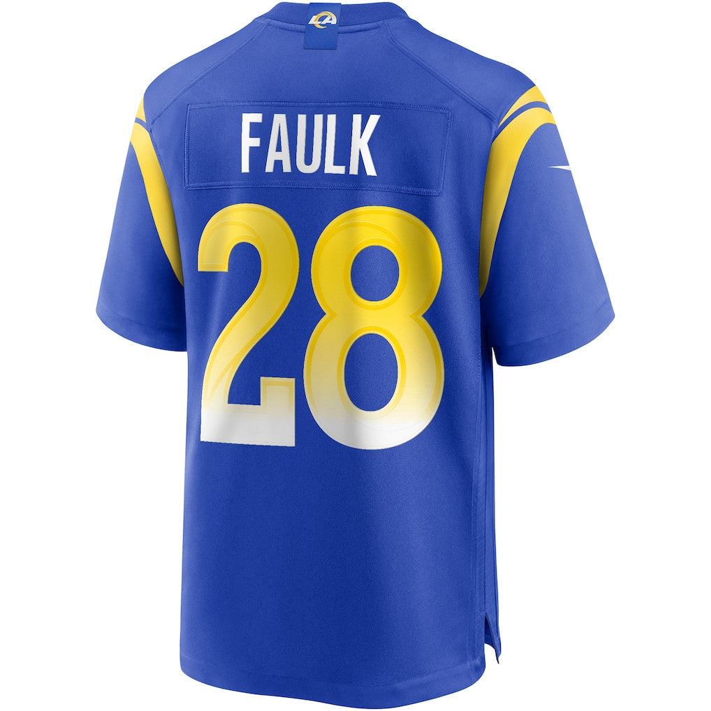 Marshall Faulk 28 Los Angeles Rams Game Men Jersey - Royal