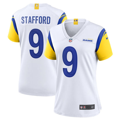 Matthew Stafford 9 Los Angeles Rams Women's Team Game Jersey - White