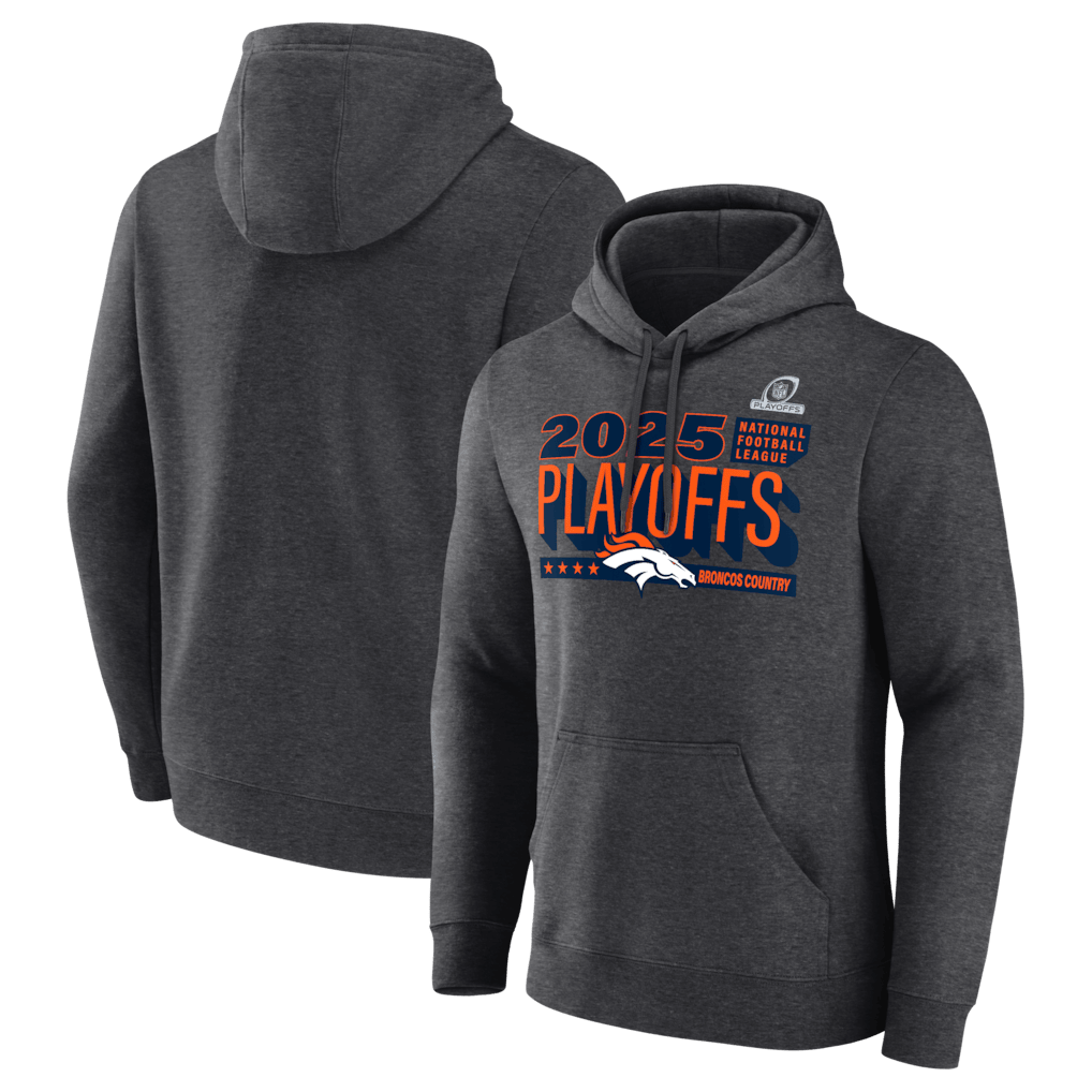 Denver Broncos 2025 Playoffs Ready Hoodie - Heather Charcoal