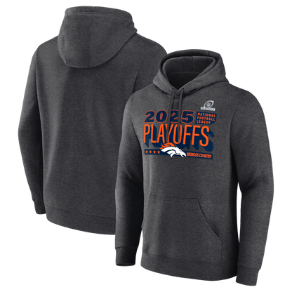Denver Broncos 2025 Playoffs Ready Hoodie - Heather Charcoal