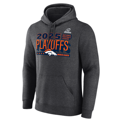 Denver Broncos 2025 Playoffs Ready Hoodie - Heather Charcoal