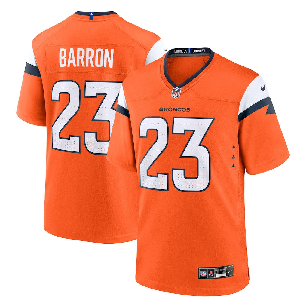 Jahdae Barron 23 Denver Broncos Team Game Men Jersey - Orange