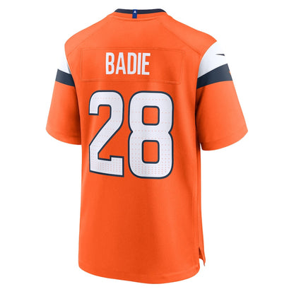 Tyler Badie 28 Denver Broncos Team Game Men Jersey - Orange