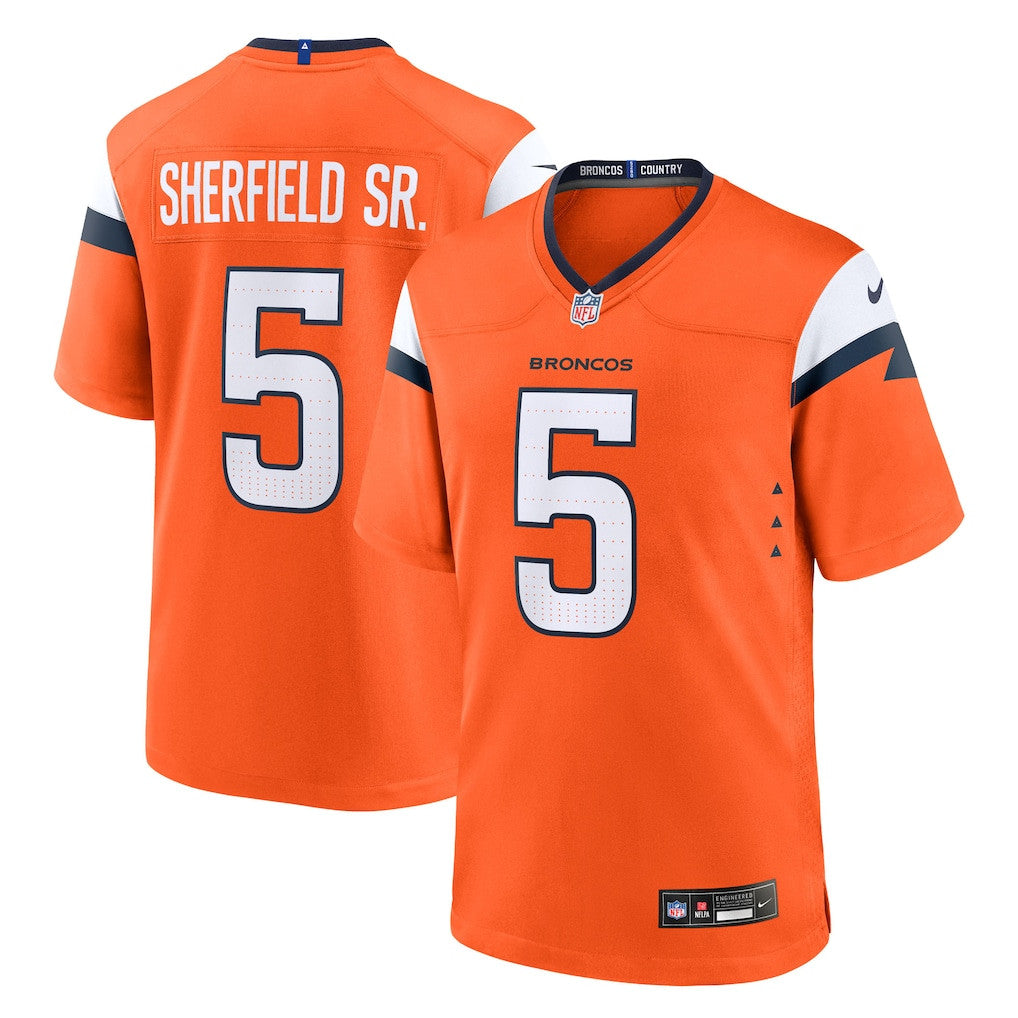 Trent Sherfield Sr. 5 Denver Broncos Team Game Men Jersey - Orange