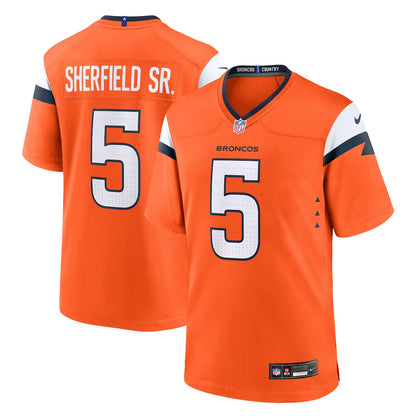 Trent Sherfield Sr. 5 Denver Broncos Team Game Men Jersey - Orange