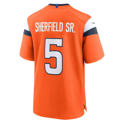 Trent Sherfield Sr. 5 Denver Broncos Team Game Men Jersey - Orange