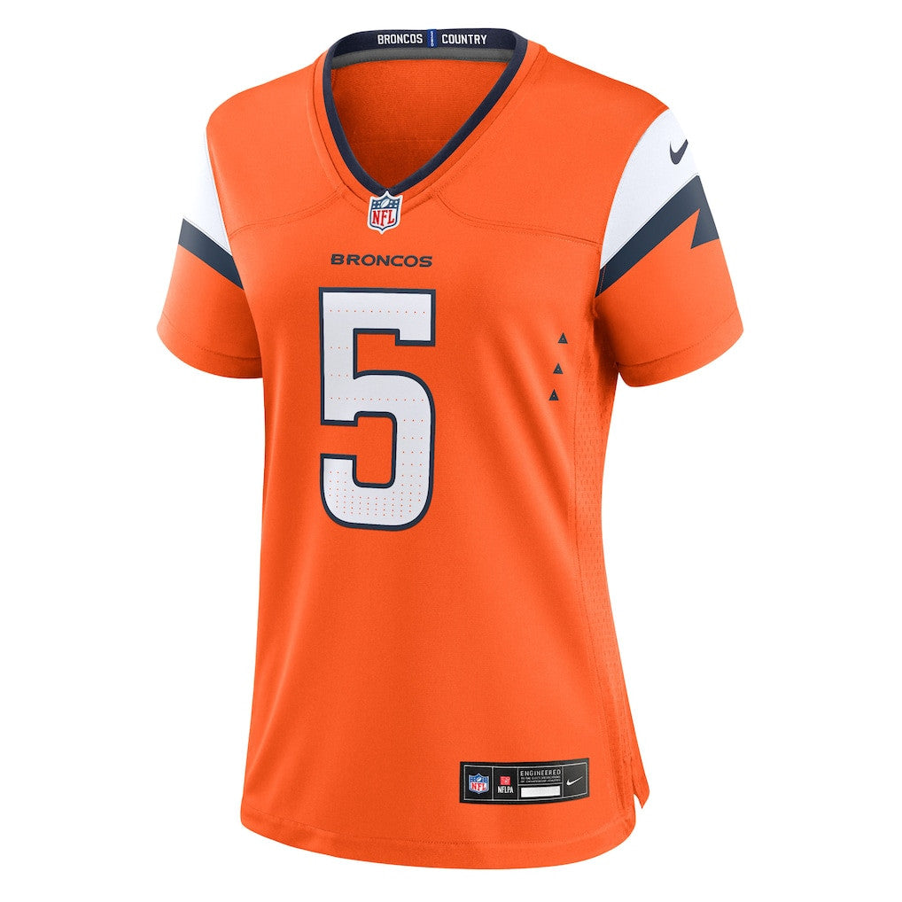 Trent Sherfield Sr. 5 Denver Broncos Women's Team Game Jersey - Orange