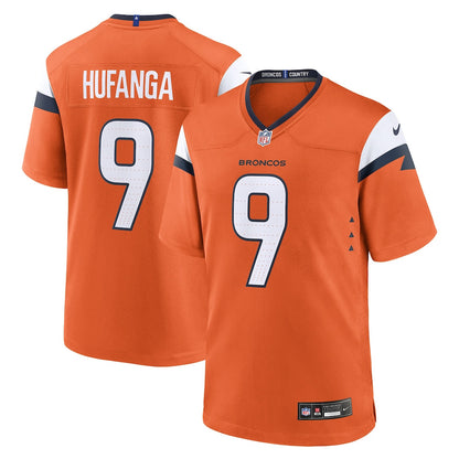 Talanoa Hufanga 9 Denver Broncos Team Game Men Jersey - Orange