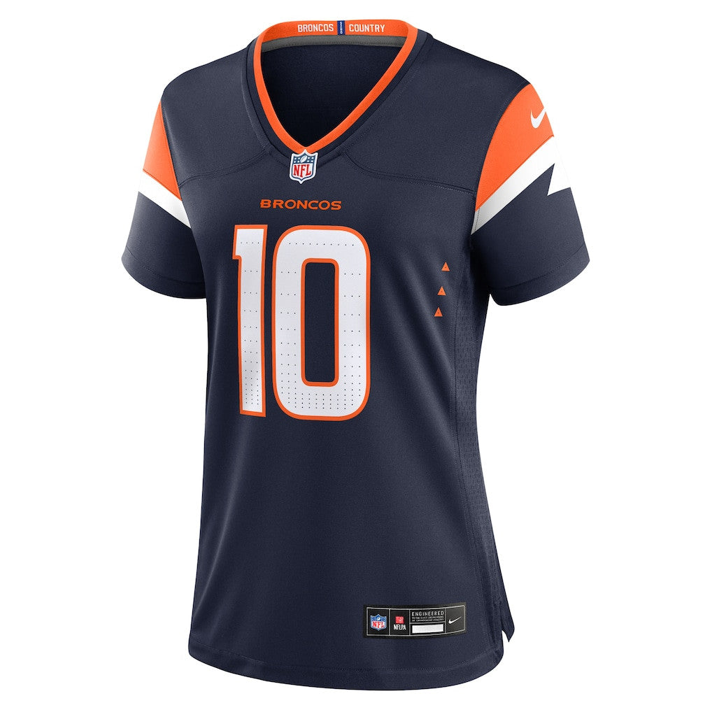 Bo Nix 10 Denver Broncos Women's Alternate Game Jersey - Navy