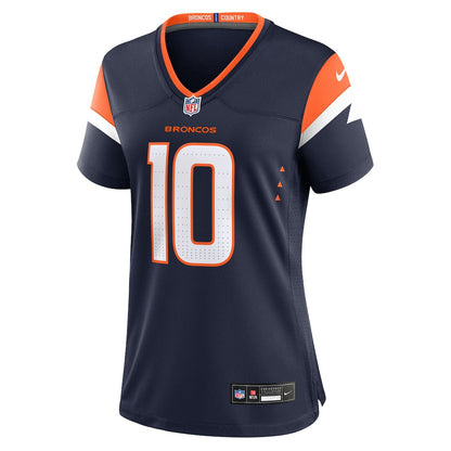 Bo Nix 10 Denver Broncos Women's Alternate Game Jersey - Navy