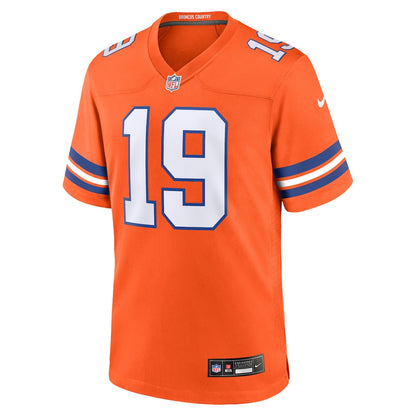 Marvin Mims Jr 19 Denver Broncos Mile High Collection 1977 Throwback Player Game Men Jersey - Orange