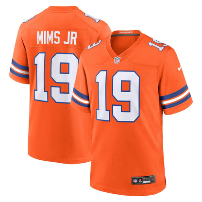 Marvin Mims Jr 19 Denver Broncos Mile High Collection 1977 Throwback Player Game Men Jersey - Orange