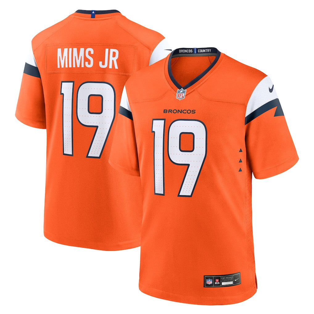 Marvin Mims Jr 19 Denver Broncos Team Game Men Jersey - Orange