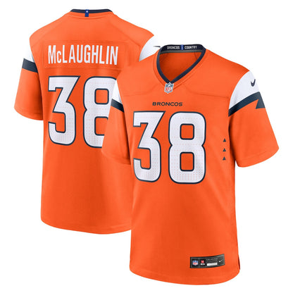 Jaleel McLaughlin 38 Denver Broncos Team Game Men Jersey - Orange